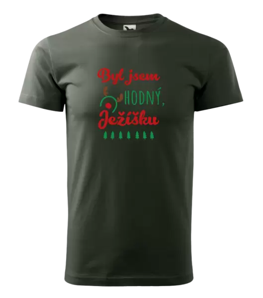 Pánské vánoční tričko Byl jsem hodný, Ježíšku