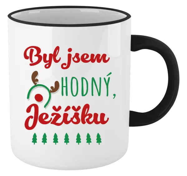 Vánoční hrnek Byl jsem hodný, Ježíšku