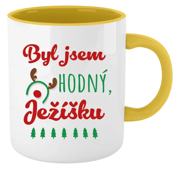 Vánoční hrnek Byl jsem hodný, Ježíšku