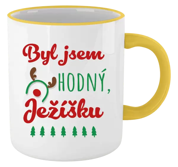 Vánoční hrnek Byl jsem hodný, Ježíšku