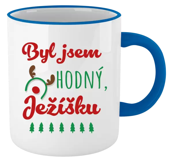 Vánoční hrnek Byl jsem hodný, Ježíšku