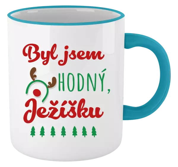 Vánoční hrnek Byl jsem hodný, Ježíšku