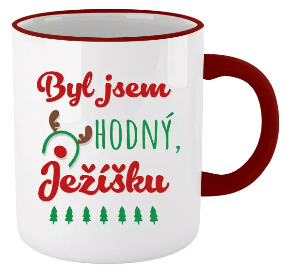 Vánoční hrnek Byl jsem hodný, Ježíšku