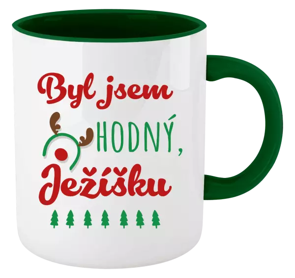 Vánoční hrnek Byl jsem hodný, Ježíšku