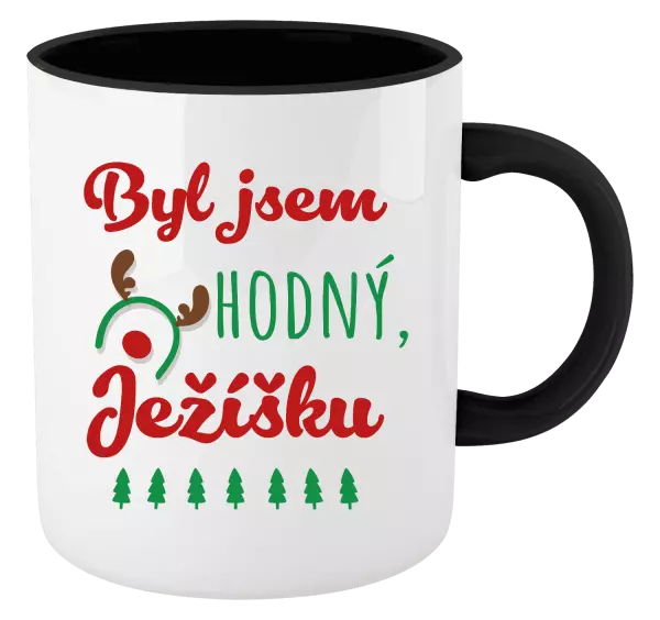 Vánoční hrnek Byl jsem hodný, Ježíšku