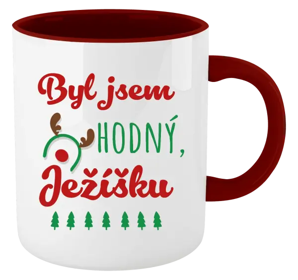 Vánoční hrnek Byl jsem hodný, Ježíšku