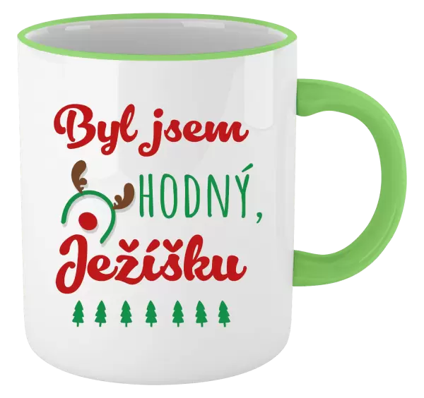 Vánoční hrnek Byl jsem hodný, Ježíšku