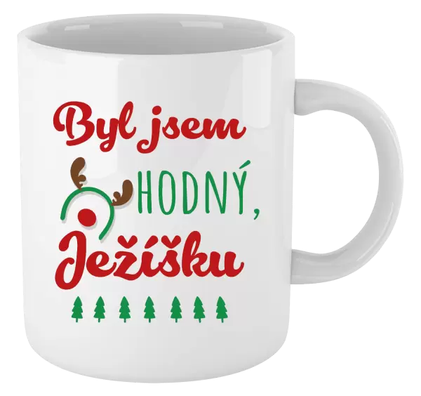 Vánoční hrnek Byl jsem hodný, Ježíšku