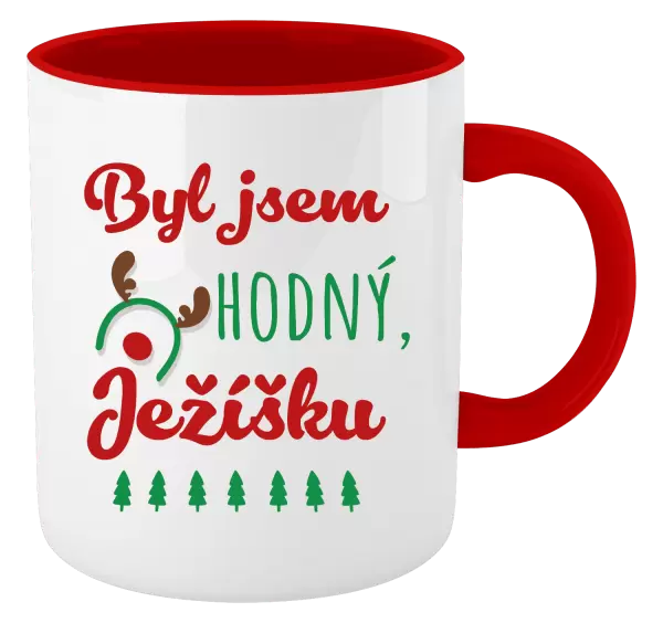 Vánoční hrnek Byl jsem hodný, Ježíšku