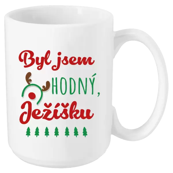 Vánoční hrnek Byl jsem hodný, Ježíšku