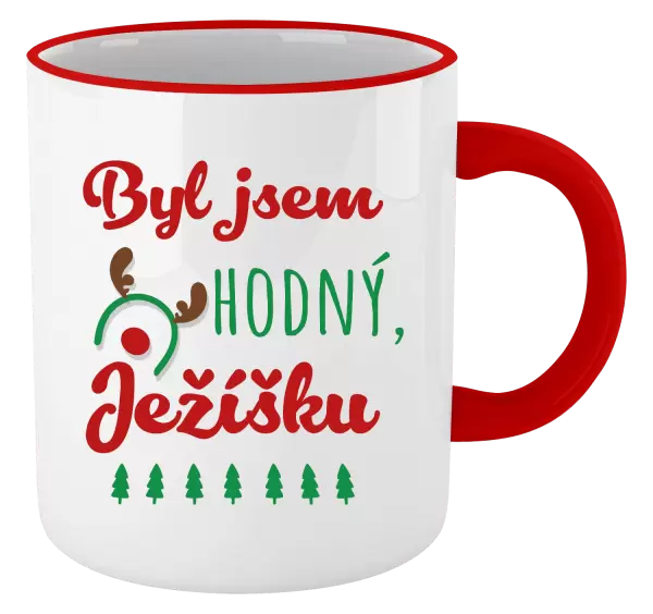 Vánoční hrnek Byl jsem hodný, Ježíšku