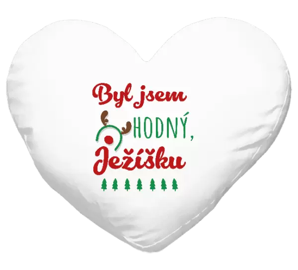 Vánoční polštář Byl jsem hodný, Ježíšku