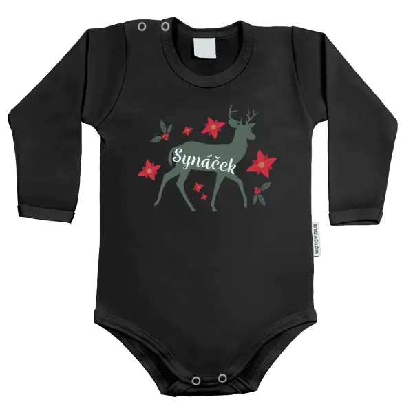 Dětské body Jelen s květinami - synáček