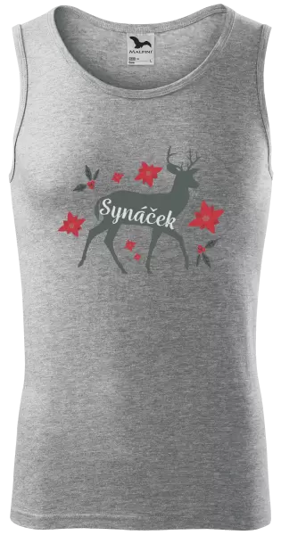 Pánské vánoční tílko Jelen s květinami - synáček