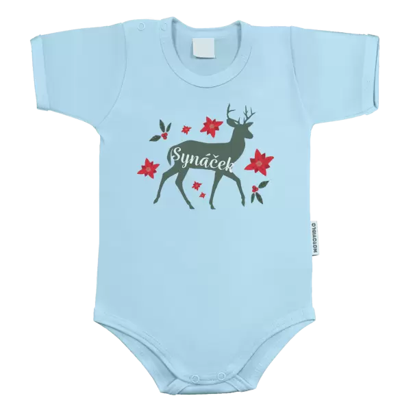 Dětské body Jelen s květinami - synáček