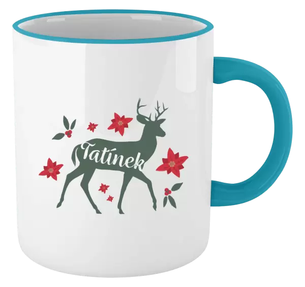 Vánoční hrnek Jelen s květinami - tatínek