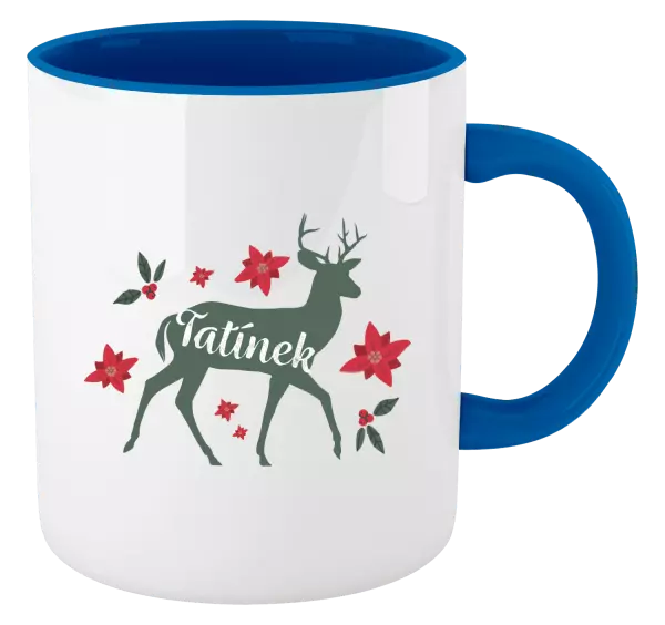 Vánoční hrnek Jelen s květinami - tatínek