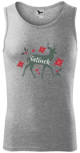 Pánské vánoční tílko Jelen s květinami - tatínek