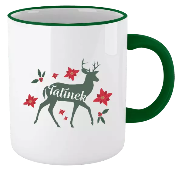 Vánoční hrnek Jelen s květinami - tatínek