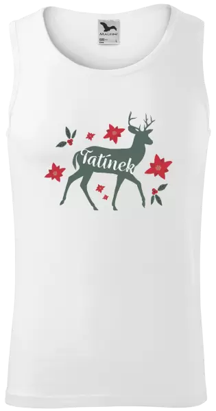 Pánské vánoční tílko Jelen s květinami - tatínek