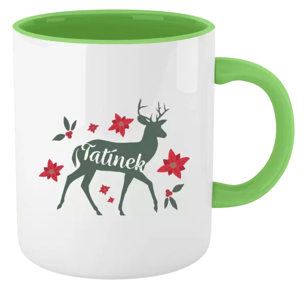 Vánoční hrnek Jelen s květinami - tatínek