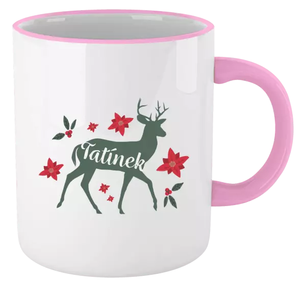 Vánoční hrnek Jelen s květinami - tatínek