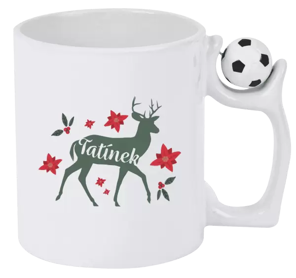 Vánoční hrnek Jelen s květinami - tatínek