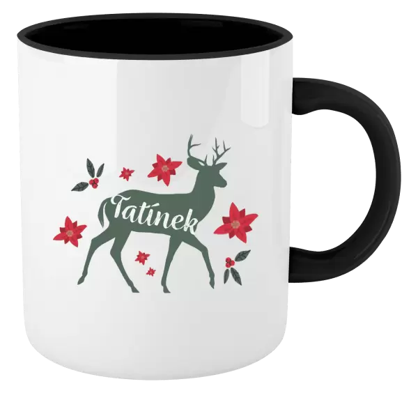 Vánoční hrnek Jelen s květinami - tatínek