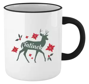 Vánoční hrnek Jelen s květinami - tatínek