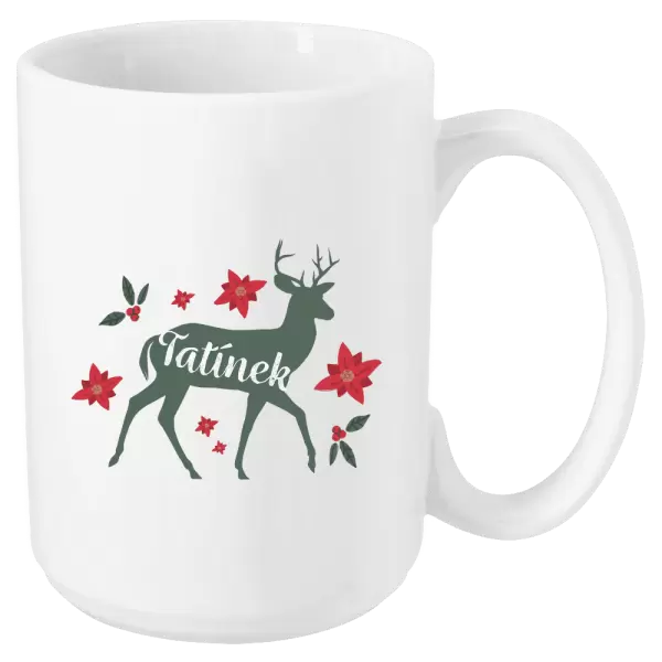 Vánoční hrnek Jelen s květinami - tatínek