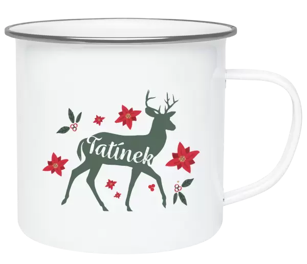 Vánoční plecháček Jelen s květinami - tatínek