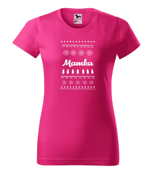 Dámské vánoční tričko Stromečky a vločky - mamka