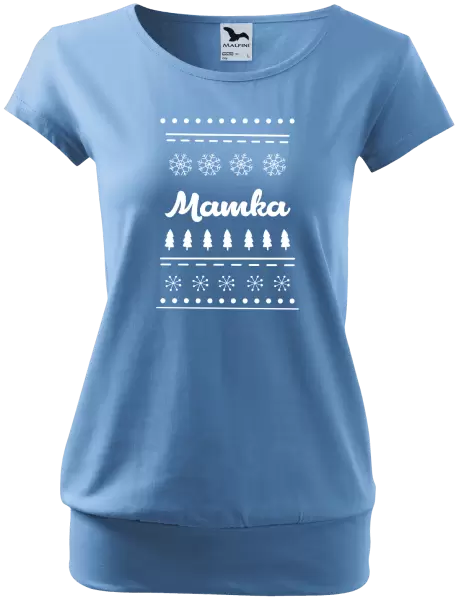 Dámské vánoční tričko Stromečky a vločky - mamka