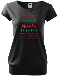 Dámské vánoční tričko Stromečky a vločky - mamka
