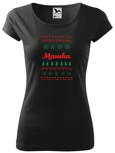 Dámské vánoční tričko Stromečky a vločky - mamka