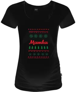 Vánoční těhotenské tričko Stromečky a vločky - mamka