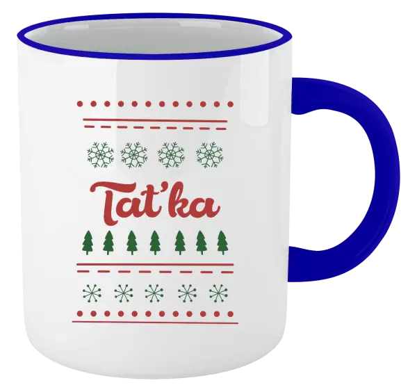 Vánoční hrnek Stromečky a vločky - taťka