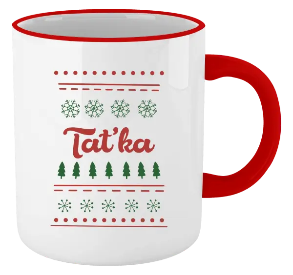 Vánoční hrnek Stromečky a vločky - taťka
