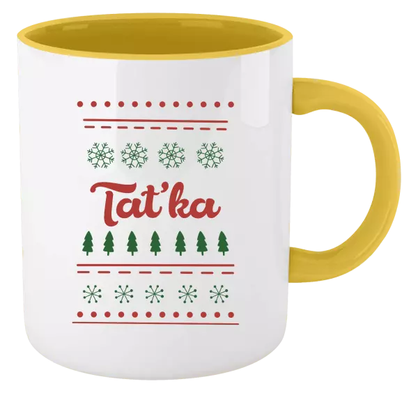 Vánoční hrnek Stromečky a vločky - taťka