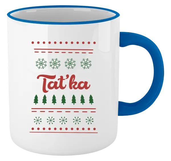 Vánoční hrnek Stromečky a vločky - taťka