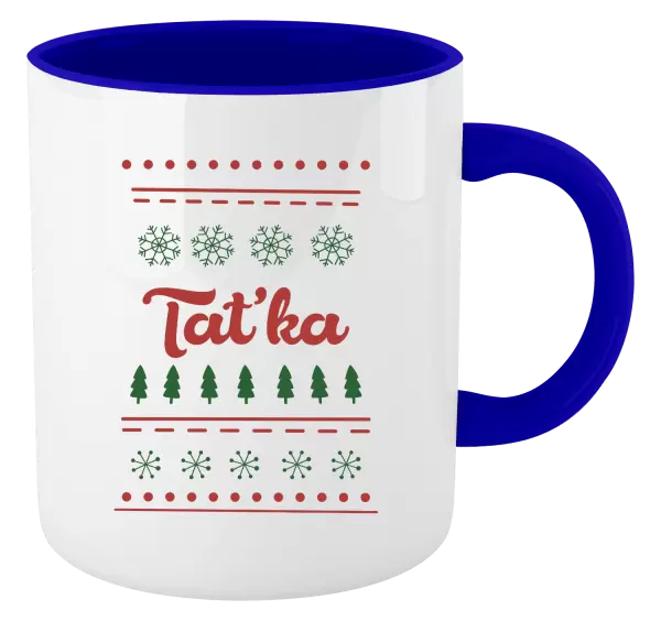 Vánoční hrnek Stromečky a vločky - taťka