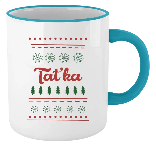 Vánoční hrnek Stromečky a vločky - taťka