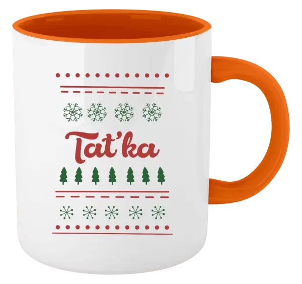 Vánoční hrnek Stromečky a vločky - taťka