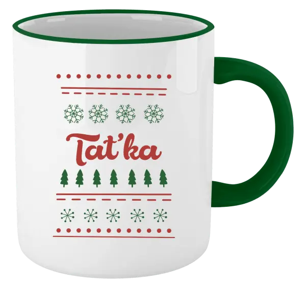 Vánoční hrnek Stromečky a vločky - taťka