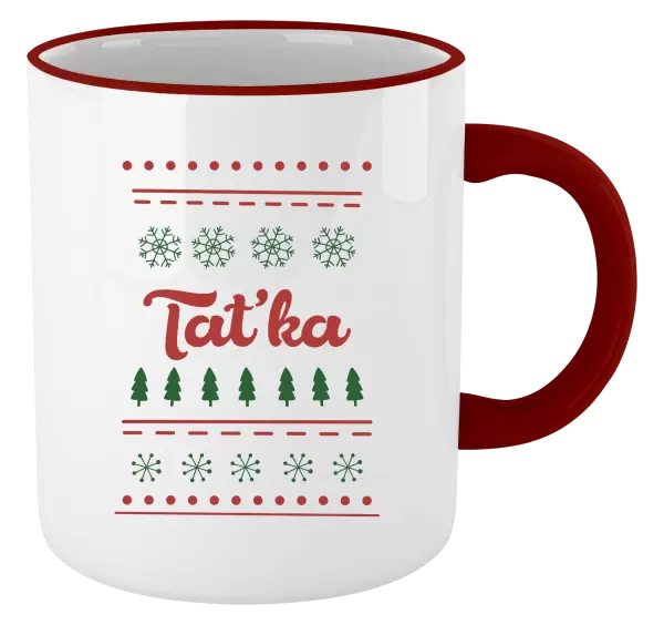 Vánoční hrnek Stromečky a vločky - taťka