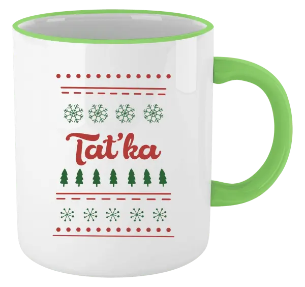 Vánoční hrnek Stromečky a vločky - taťka