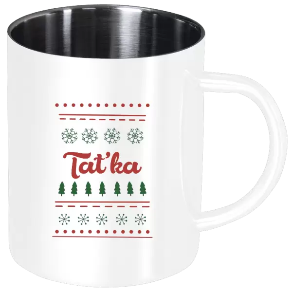 Nerezový hrnek Stromečky a vločky - taťka