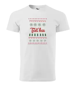 Pánské vánoční tričko Stromečky a vločky - taťka