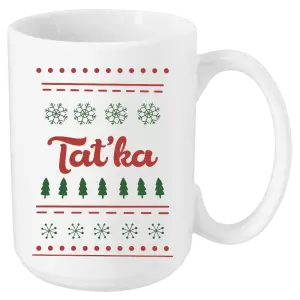 Vánoční hrnek Stromečky a vločky - taťka