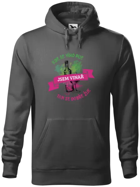 Pánská mikina Kde se víno pije, tam se dobře žije - jsem vinař